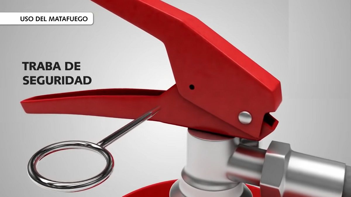 extintor fuego traslado soporte pared